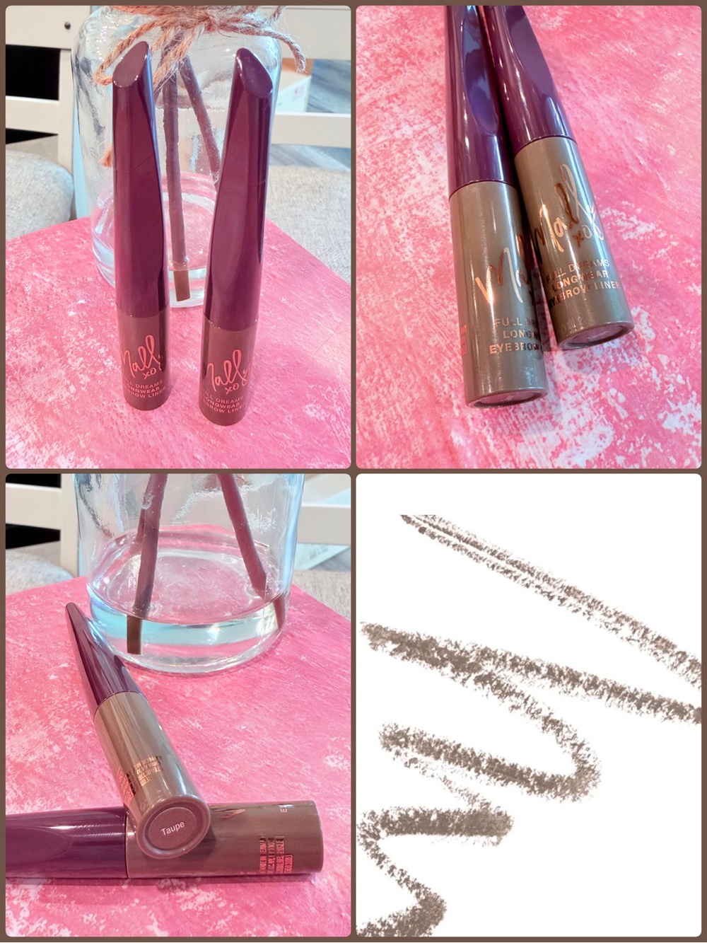 Mally Beauty Full Dreams Longwear Eyebrow Liner Taupe Bundle NWOB Brow Makeup
